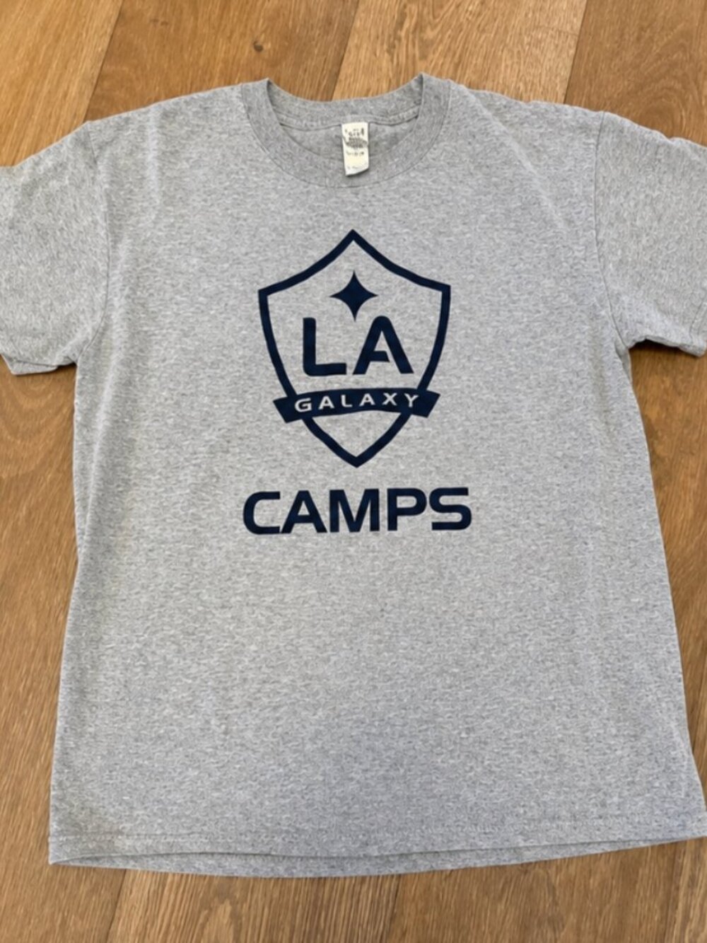LA Galaxy Camps Youth T-Shirt Gray Size L 14-16 Soccer Tee
